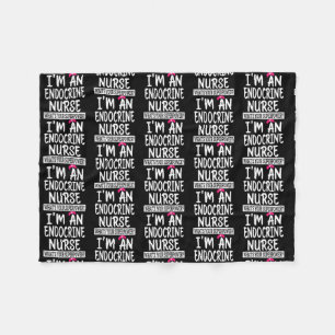 Womens Endocrine Nurse Funny Nursing School Fleece Blanket