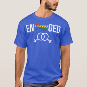 Womens EnGAYged LGBT Lesbian Wedding Bride  T-Shirt