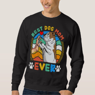 Womens English Bulldog Best Dog Mum Ever Dog  Retr Sweatshirt