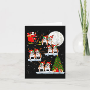 Womens English Bulldog Santa Sleigh Flying Funny M Card
