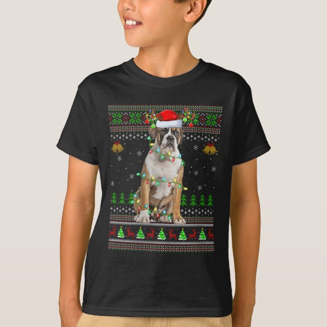 Womens English Bulldog Ugly Christmas Sweaters Hol (Front)