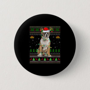 Womens English Bulldog Ugly Christmas Sweaters Hol 6 Cm Round Badge