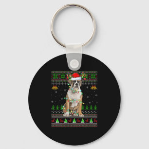 Womens English Bulldog Ugly Christmas Sweaters Hol Key Ring