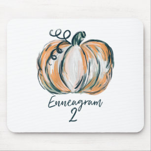 Womens Enneagram 2 Watercolor Pumpkin Fall Thanksg Mouse Pad