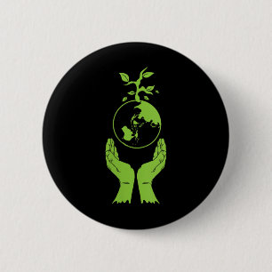 Womens Environmental Protection Green Earth V 6 Cm Round Badge