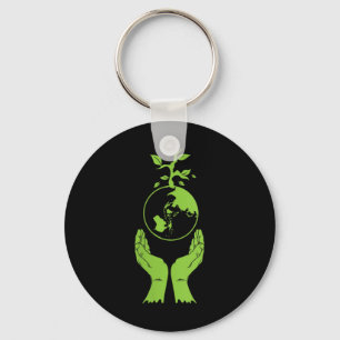 Womens Environmental Protection Green Earth V Key Ring