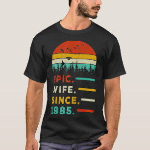 Womens Epic Wife Since 1985 Vintage 36th Wedding A T-Shirt