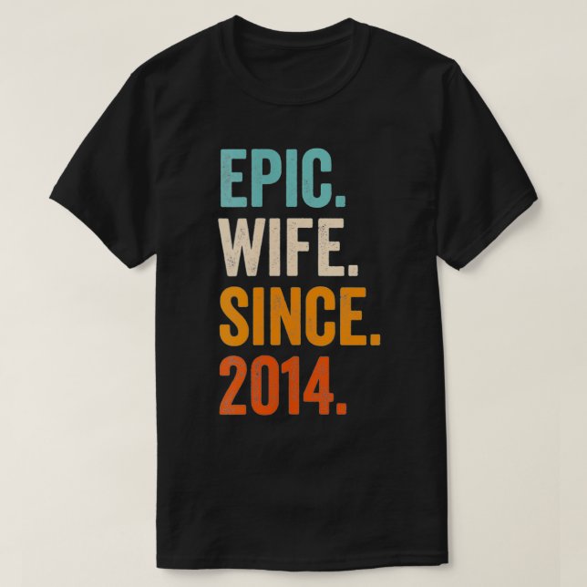 Womens Epic Wife Since 2014  8th wedding anniversa T-Shirt (Design Front)