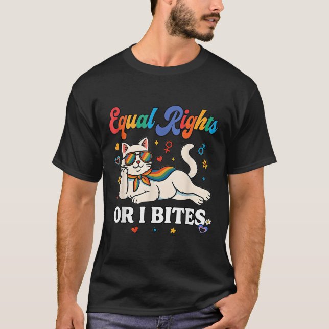 Womens Equal Rights Or I Bites Pride Month Ally Ca T-Shirt (Front)