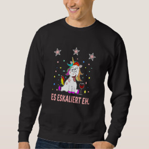 Womens Es Escaliert Eh Sauf Unicorn Wine Saying Wi Sweatshirt