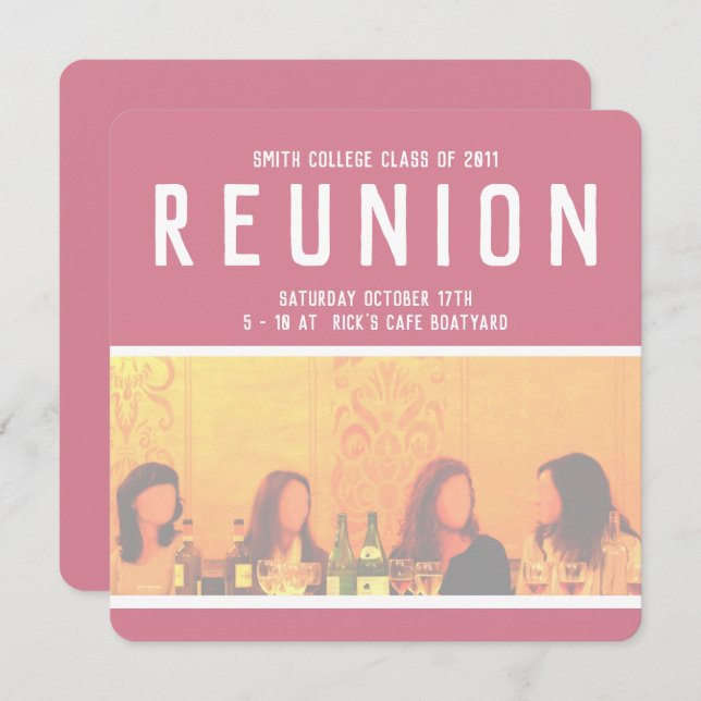 Women's Event Invitation in Pink and Yellow (Front/Back)