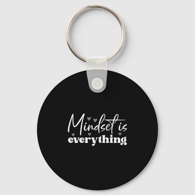 Womens Everything Is Mindset Insrational Mind Moti Key Ring (Front)