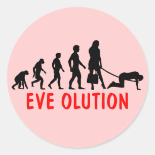 Women's evolution classic round sticker