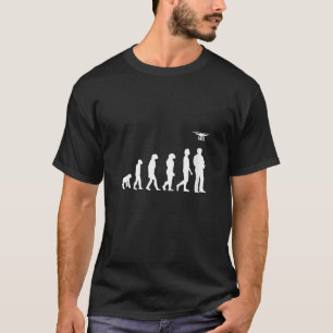 Womens Evolution of Drone Pilot Funny V Neck T-Shirt