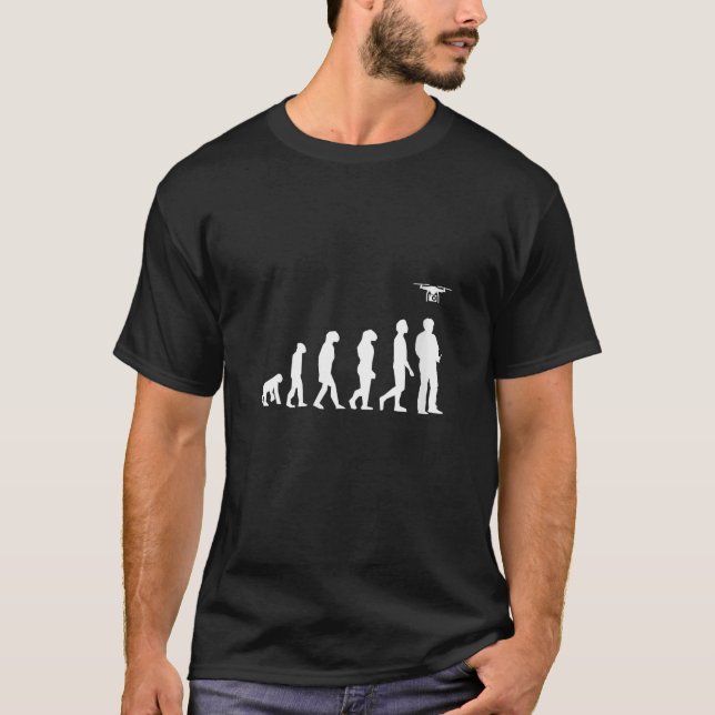 Womens Evolution of Drone Pilot Funny V Neck T-Shirt (Front)