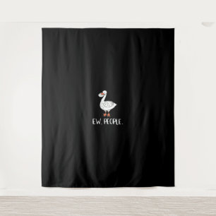 Womens Ew People Funny Duck Face Mask Tapestry