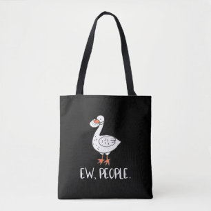 Womens Ew People Funny Duck Face Mask Tote Bag