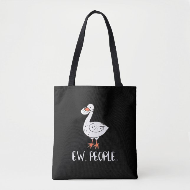 Womens Ew People Funny Duck Face Mask Tote Bag (Front)