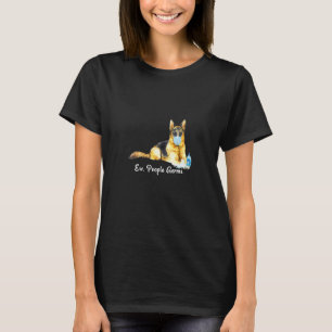 Womens Ew People Germs German Shepherd Dog Wearing T-Shirt