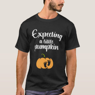 Womens Expecting Little Pumpkin Halloween Pregnanc T-Shirt