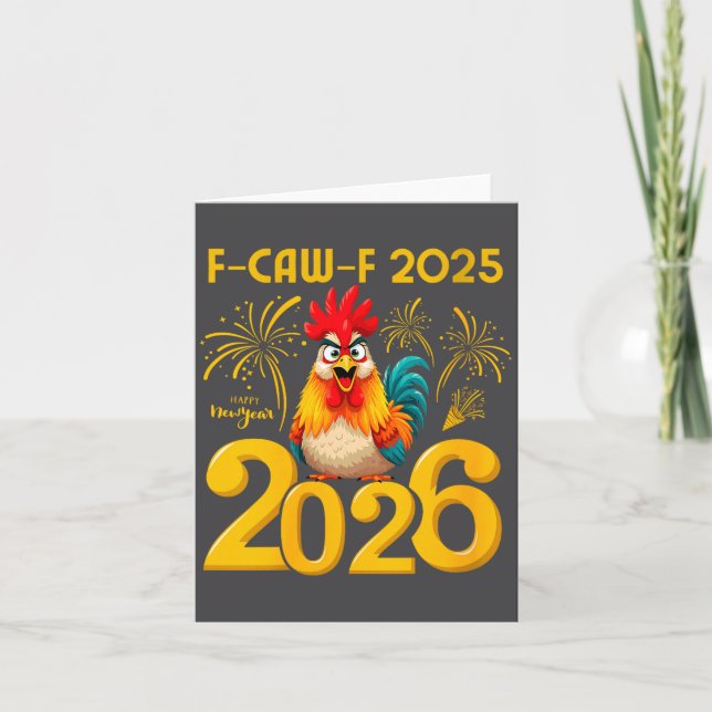 Womens F-caw-f 2025 Happy New Year 2026 Funny Chic Card (Front)