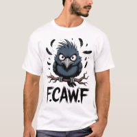 Womens F Caw F Raven Moon Halloween Black Crow