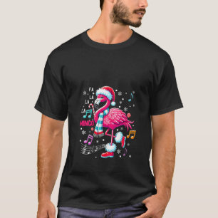 Womens Fa La La Mingo Flamingo Candy Cane Christma T-Shirt