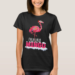 womens fa la la mingo flamingo christmas cute red T-Shirt