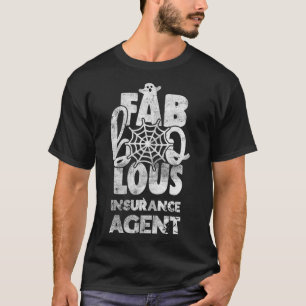 Womens Fab Boo Lous Insurance Agent Cute Ghost Hal T-Shirt