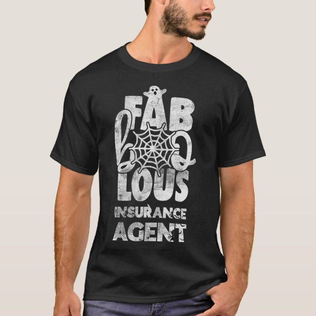 Womens Fab Boo Lous Insurance Agent Cute Ghost Hal T-Shirt (Front)