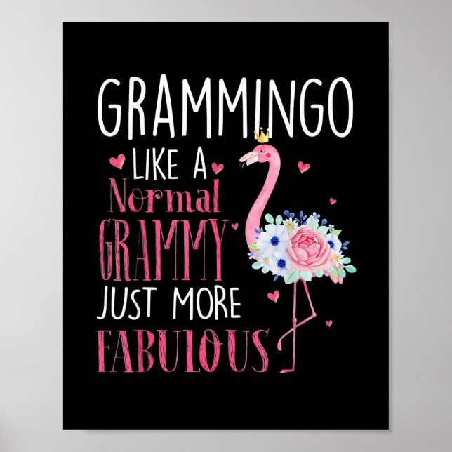 Womens Fabulous Grammy Grandma Mother Mum Funny Poster (Front)