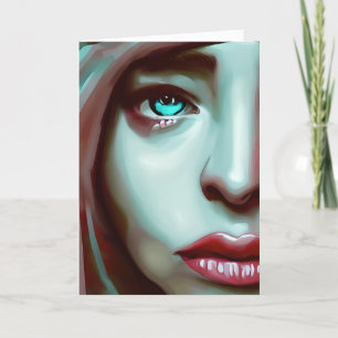 Women's Face AI Generated Art Card