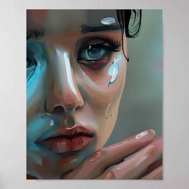 Women's Face | AI Generated Artwork Poster (Front)