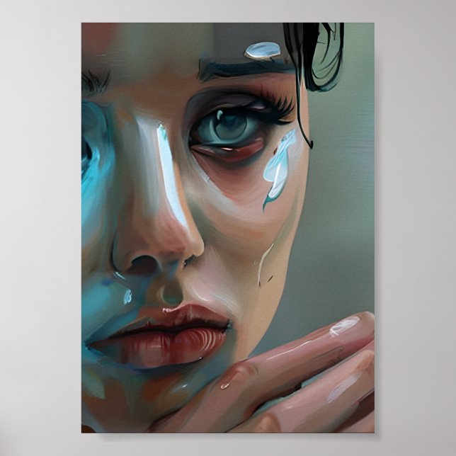 Women's Face | AI Generated Artwork Poster (Front)