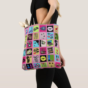 womens faces Makeup Beauty Cosmetics collage art Tote Bag
