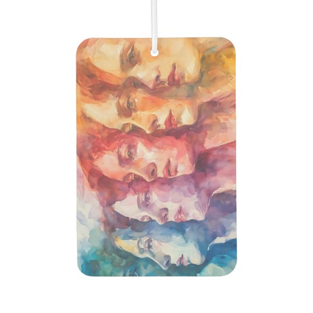 Women's Faces - Watercolor Painting Car Air Freshener (Front)