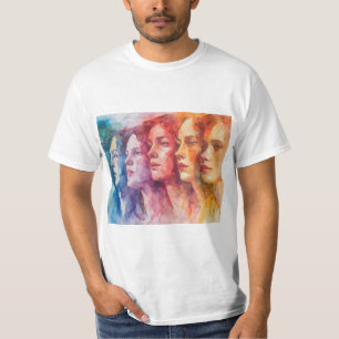Women's Faces - Watercolor Painting T-Shirt