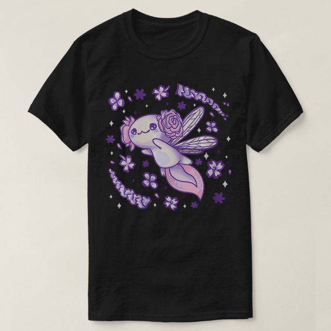 Womens Fairycore Aesthetic Kawaii Aolotl Fairy VNe T-Shirt (Design Front)