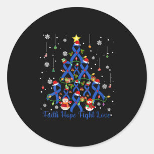 Womens Faith Hope Fight Love Diabetes Awareness Ri Classic Round Sticker
