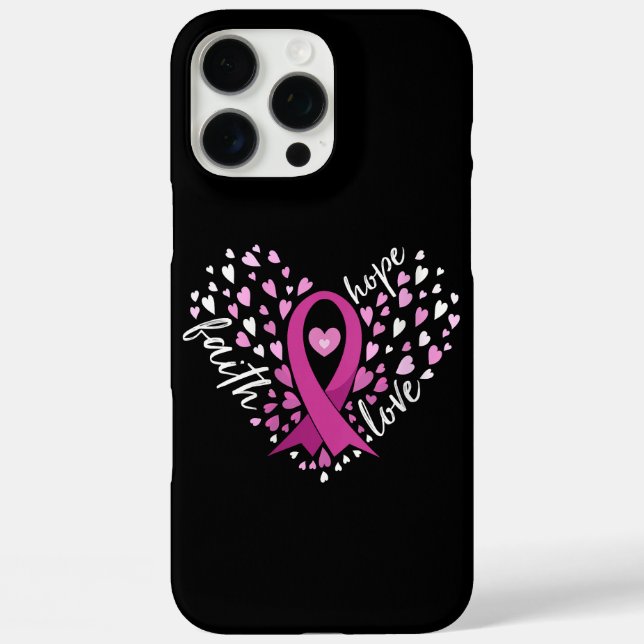 Womens Faith Hope Love Breast Cancer Awareness Pin Case-Mate iPhone Case (Back)