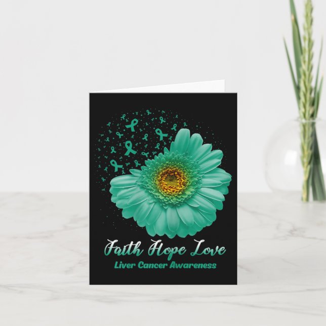 Womens Faith Hope Love Liver Cancer Awareness Flow Card (Front)