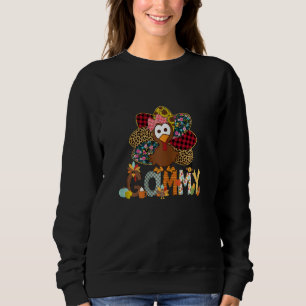 Womens Fall Turkey Gammy    Thanksgiving Doodle Gr Sweatshirt