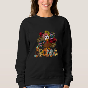 Womens Fall Turkey Granna Thanksgiving Doodle G Sweatshirt