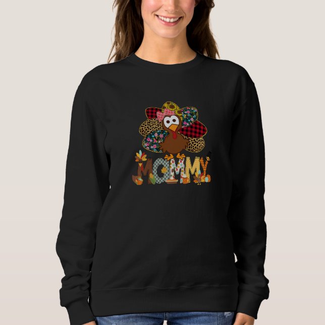 Womens Fall Turkey Mammy  Thanksgiving Doodle Gran Sweatshirt (Front)