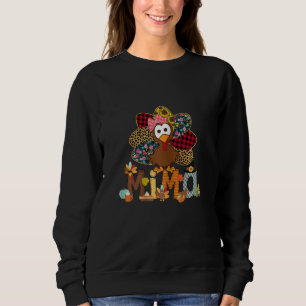 Womens Fall Turkey Mima    Thanksgiving Doodle Gra Sweatshirt