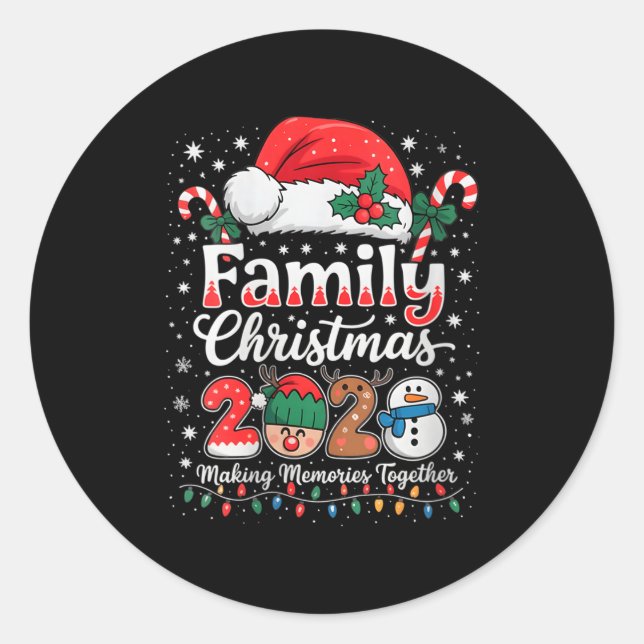 Womens Family Christmas 2025 Matching Outfit Xmas  Classic Round Sticker (Front)