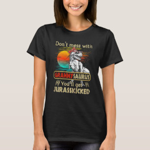Womens Family Matching Women Distressed Dinosaurs T-Shirt
