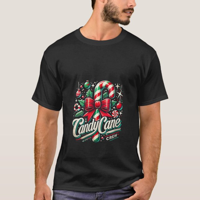 Womens Family Matching Xmas Christmas Candy Cane C T-Shirt (Front)