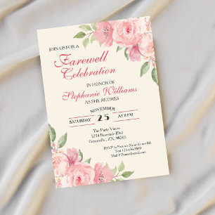 Women's Farewell Floral Elegant Rose Party Invitation