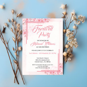 Women's Farewell Party Elegant Pink Floral  Invitation